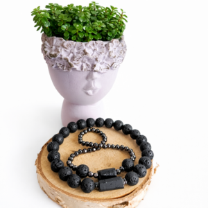 ZAKLĘTE W KAMIENIU – Bransoletki z Intencją dla Dwojga - Turmalin i Lawa